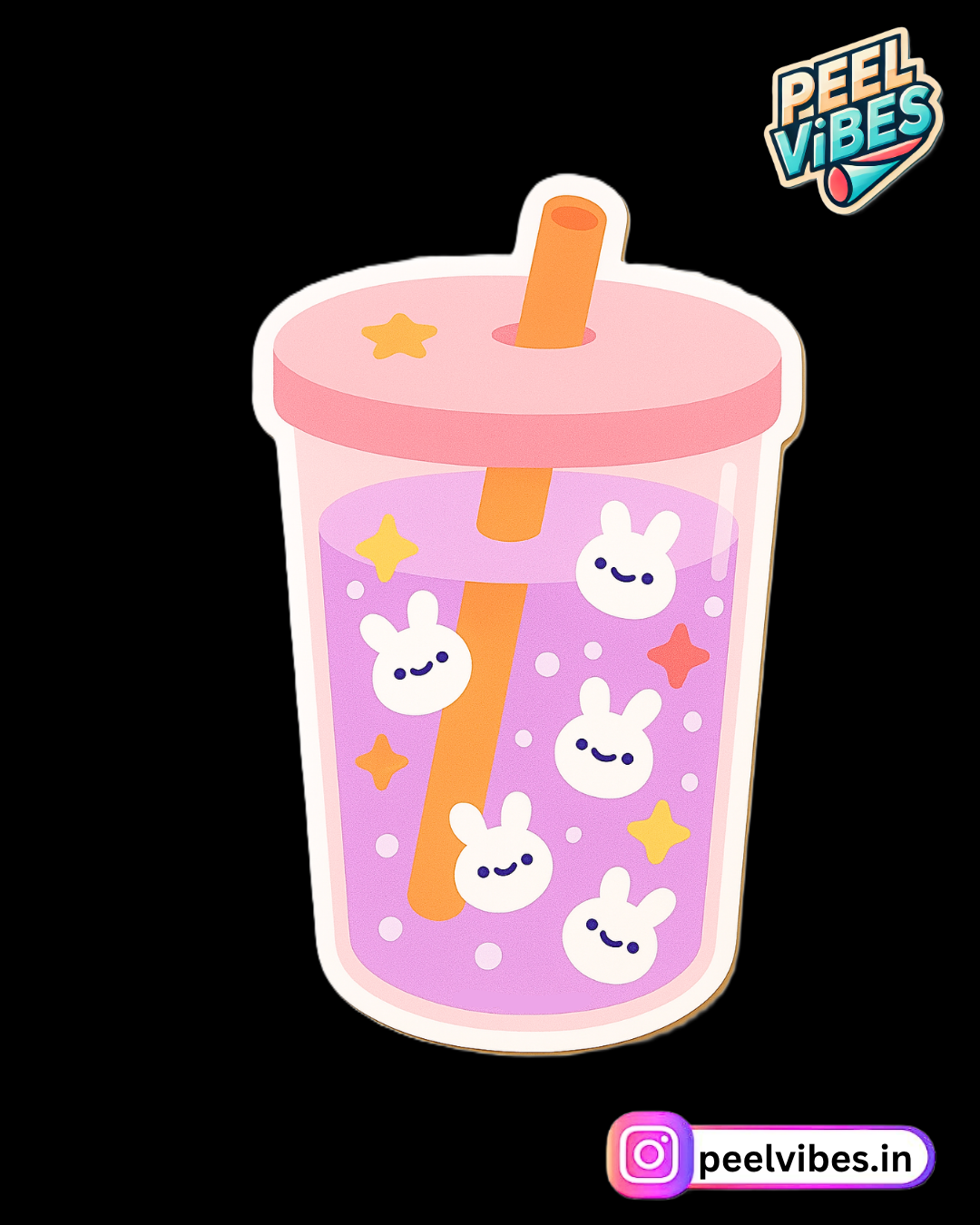 Rabbit Bubble Drink Sticker