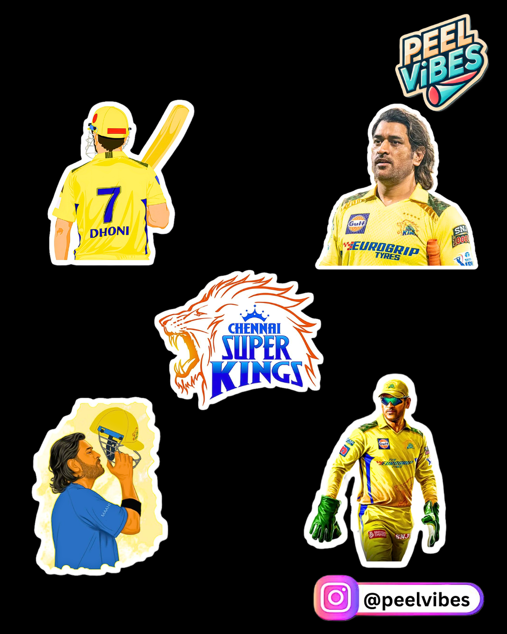 Dhoni Sticker Pack of 5