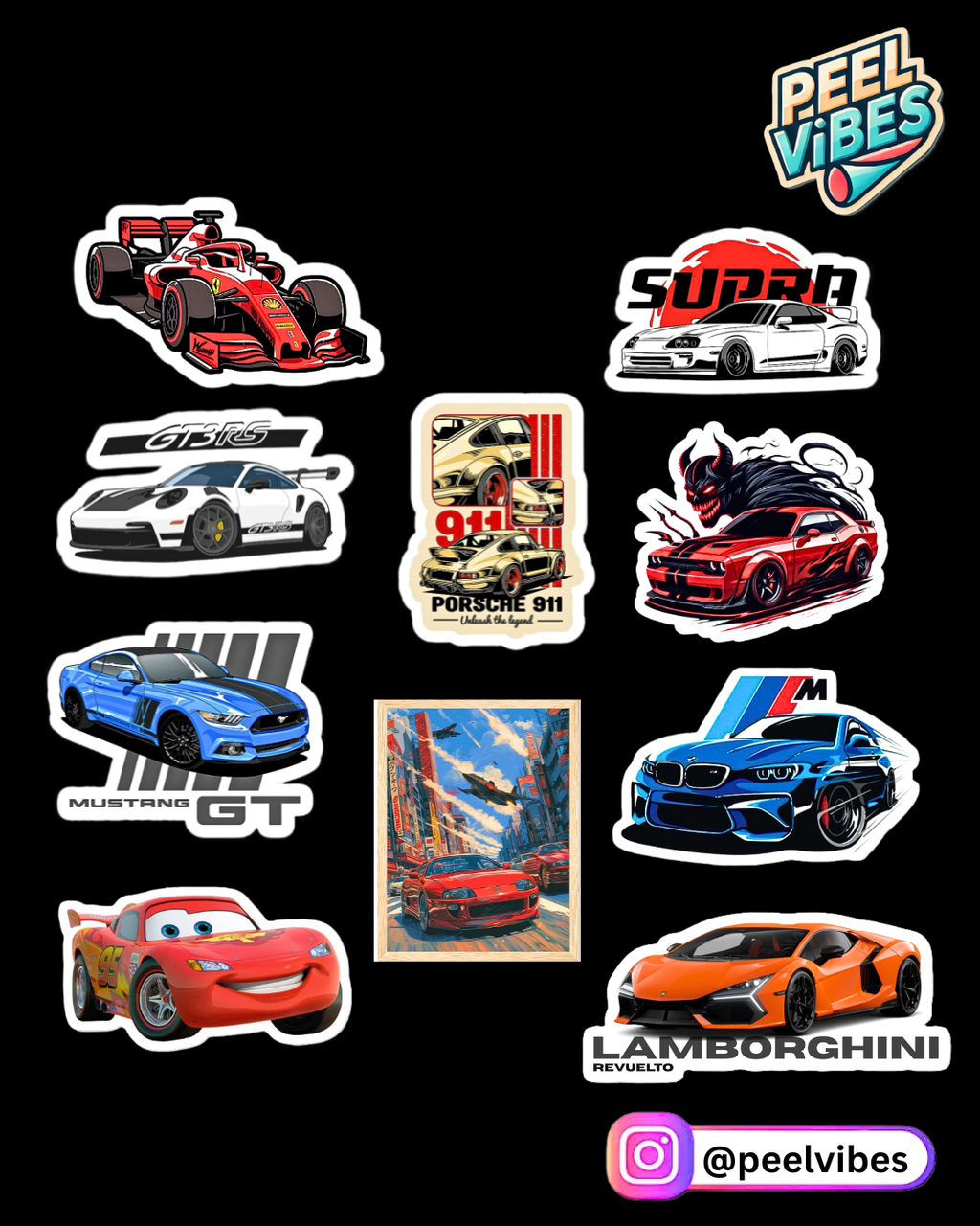 Cars Sticker Pack of 10