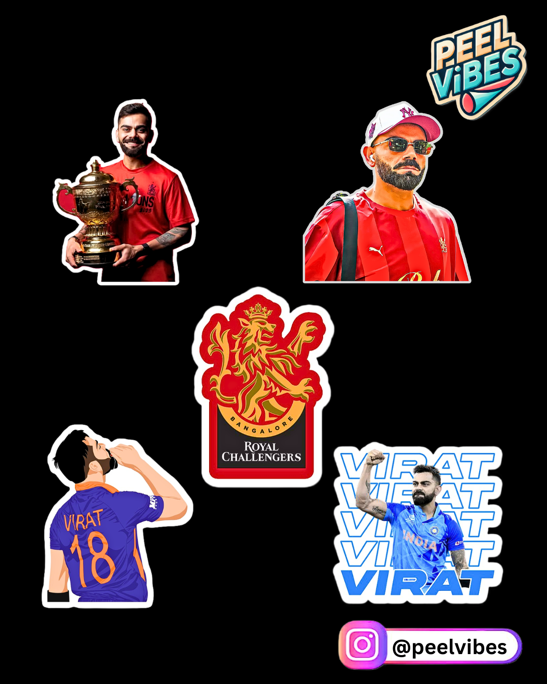 Virat Sticker Pack of 5
